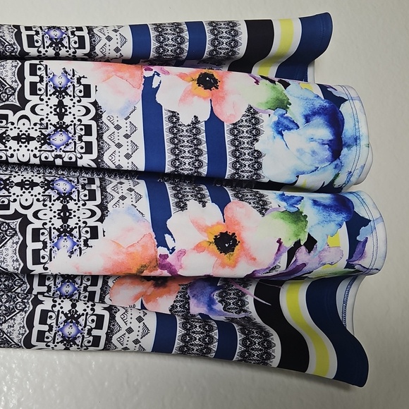 Aqua Vibrant Floral and Geometric Mini Dress - Picture 3 of 5